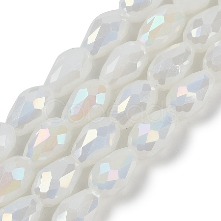 Opaque Solid Color Electroplate Glass Beads Strands EGLA-N013-J10mm-B03-1