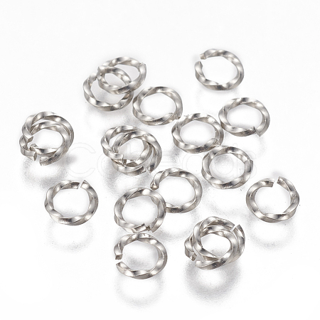 Tarnish Resistant 304 Stainless Steel Twisted Open Jump Rings STAS-L233-008A-P-1