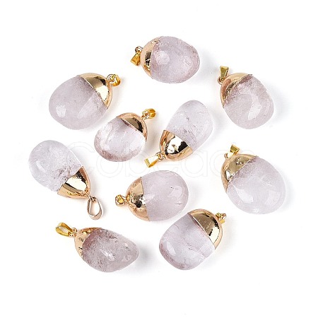 Natural Quartz Crystal Pendants G-N360-05G-01-1
