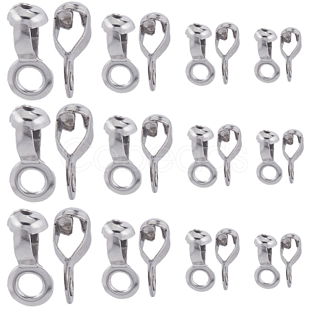 80Pcs 4 Styles 304 Stainless Steel Ball Chain Connectors FIND-SC0011-11-1