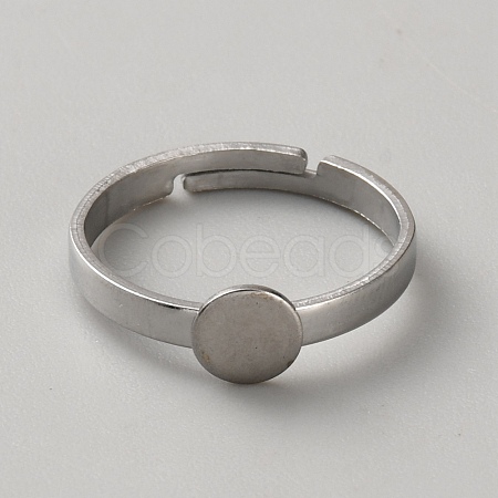 Adjustable 304 Stainless Steel Finger Rings Components STAS-WH0048-47P-1