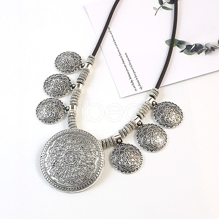 Ethnic Style Alloy Pendant Bib Necklaces FS-WGF05C4-03-1