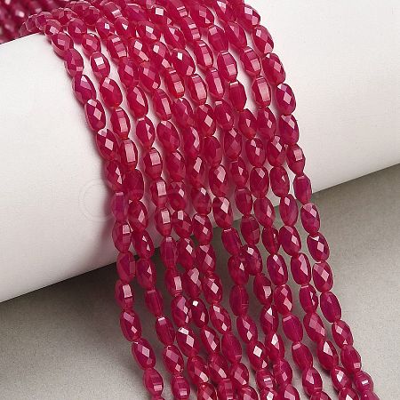 Lab Grown Red Corundum Beads Strands GG-CBAC488-01A-1