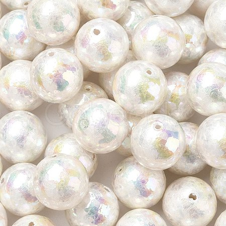 UV Plating Textured Transparent Acrylic Beads AC-CBAC6DF-02-1