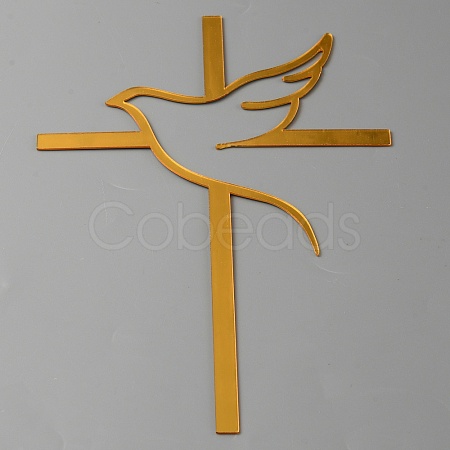 Acrylic Mirror Cake Toppers FIND-WH0152-206E-1