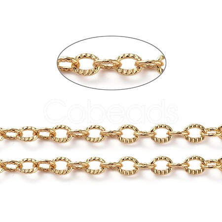 3.28 Feet Brass Textured Cable Chains X-CHC-G005-01G-1