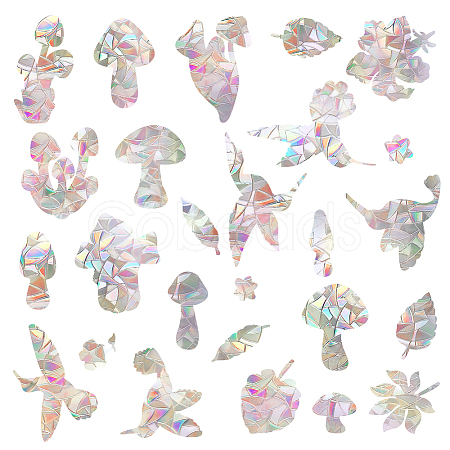 4 Bags 2 Styles PVC Glass Stickers STIC-GA0001-08-1