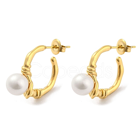304 Stainless Steel Ring Stud Earrings EJEW-M233-04G-1