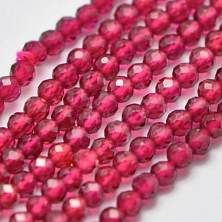 Glass Imitation Red Corundum Beads Strands G-K207-01B-01-1