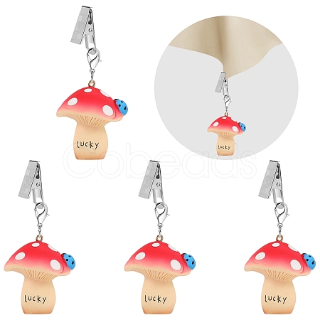 4Pcs Mushroom Resin Tablecloth Weights HJEW-SW00128-05-1