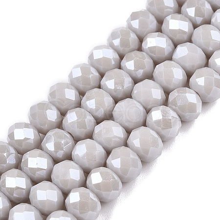 Electroplate Glass Beads Strands EGLA-A044-P6mm-A19-1