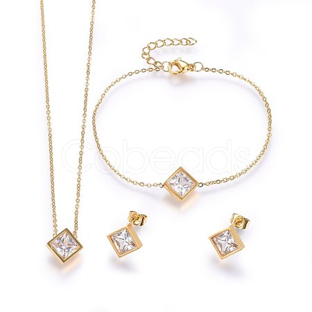 304 Stainless Steel Jewelry Sets SJEW-H137-25G-1