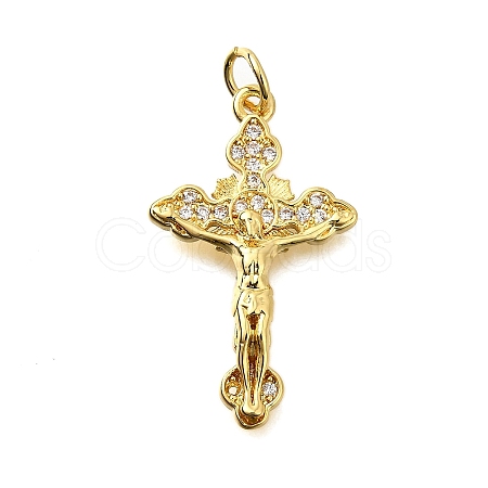 Brass Micro Pave Cubic Zirconia Pendants X-KK-S523-13G-1