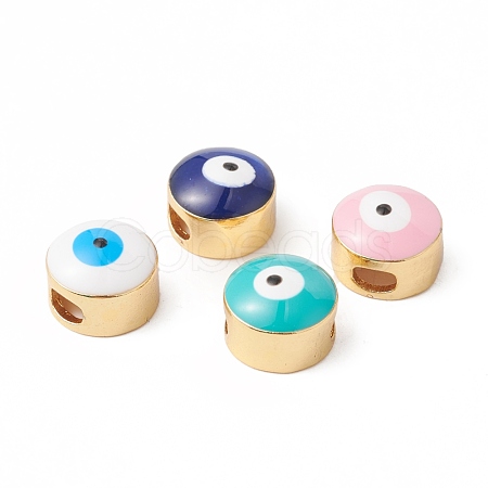 Eco-Friendly Rack Plating Brass Enamel Slide Charms KK-F835-31-G-1