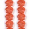 Synthetic Coral Dyed Carved Beads Strands, Shell Shape, Tomato, 13~13.5x16x7.5mm, Hole: 1mm, about 25pcs/strand, 13.39''(34cm)