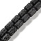 Synthetic Lava Rock Dyed Beads Strands, Column, Black, 10~10.5x6mm, Hole: 1mm, about 38pcs/strand, 15.24''(38.7cm)