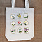 DIY Flower Pattern Tote Bag Embroidery Kit, including Embroidery Needles & Thread, Cotton Fabric, Plastic Embroidery Hoop, White, 390x340mm