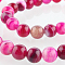 Natural Striped Agate/Banded Agate Round Bead Strands, Dyed, Deep Pink, 8mm, Hole: 1mm, about 49pcs/strand, 14.96 inch