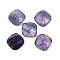 Natural Colorful Fluorite Cabochons, Square, Faceted, 15x15x5.5mm