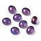 Glass Cabochons, Changing Color Mood Cabochons, Oval, Purple, 12x10x6.5mm