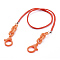 Personalized Dual-use Items, Necklaces or Eyeglasses Chains, with Polyester & Spandex Cord Ropes, Iron Cord End, Acrylic Linking Rings and Plastic Lobster Claw Clasps, Dark Orange, 26.77 inch(68cm)