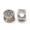 Rack Plating Alloy Rhinestone European Beads, Large Hole Beads, Flat Round, Platinum, Tanzanite, 11.5x8.5mm, Hole: 5mm