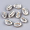 Natural Cowrie Shell Beads, with Enamel Polka Dot Pattern, No Hole/Undrilled, White, 16~19x10~12.5x7mm