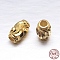 Real 18K Gold Plated Oval 925 Sterling Silver Beads, Golden, 8x5mm, Hole: 2.2mm, about 67pcs/20g