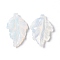 Opalite Pendants, Leaf Charms, 41.5x25~26x5mm, Hole: 0.8mm