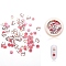 Paper Cabochons, Nail Art Decorations Accessories, Fortune Cat and Flower, Cat and Sakura, Floral White, 5~7x5~7x0.1mm, 50pcx/box