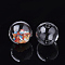 Handmade Blown Glass Globe Beads, Round, Clear, 12~12.5x11~11.5mm, Hole: 1.5~2.5mm