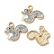 Alloy Enamel Pendants, Squirrel, Light Gold, Slate Gray, 15x17x1.2mm, Hole: 2mm