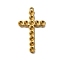 Ion Plating(IP) 304 Stainless Steel Pendant Rhinestone Settings, Cross, Real 18K Gold Plated, 43x25x3mm, Hole: 1.8mm