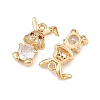 Brass Micro Pave Cubic Zirconia Pendants X-KK-A274-21G-2