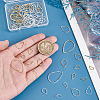 90Pcs 12 Style Teardrop Brass Linking Rings KK-PH0009-91-3