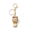 Shining Zinc Alloy Rhinestone Whistle Pendant Keychain KEYC-O014-01G-02-2