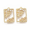 Brass Micro Pave Clear Cubic Zirconia Peg Bails Pendants KK-T051-01G-NF-1