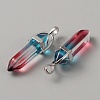 Glass Double Terminal Pointed Pendants G-WH0016-41A-2