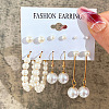 Alloy & Plastic Pearl Earring Sets WG17A46-24-1