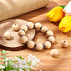 48 Pcs 12 Styles Unfinished Natural Wood European Beads WOOD-SC0001-31-4