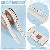 2 Rolls 2 Styles Cotton Printed Ruler Ribbon OCOR-PH0005-13-4