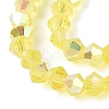 AB Color Plated Transparent Glass Beads Strands GLAA-G127-01N-4