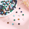 140Pcs Natural & Synthetic Gemstone Pendants PALLOY-AR00044-4