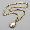 Brass Rhinestone Teardrop Pendant Aluminum Chain Necklaces for Women NJEW-WH0817-005KCG-01-1
