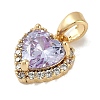Brass Micro Pave Cubic Zirconia Charms KK-P283-24G-2