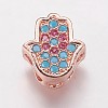 Brass Cubic Zirconia Beads KK-P134-06RG-1