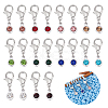 20Pcs 10 Colors Alloy Glass Pendant Stitch Markers HJEW-NB00036-1