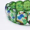 Handmade Millefiori Lampwork Beaded Stretch Bracelets BJEW-G530-01-3