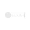 925 Sterling Silver Round Flat Pad Stud Earring Findings STER-T002-201S-4