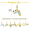 6Pcs 6 Styles Brass Enamel European Dangle Charms KK-CJ0003-95-2